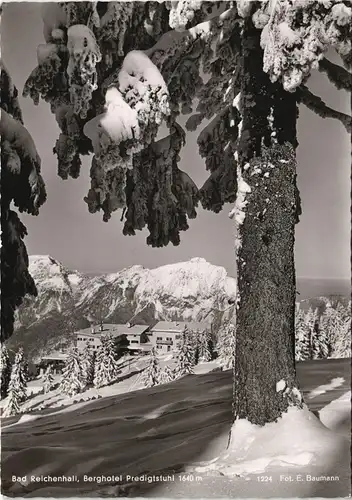 Ansichtskarte Bad Reichenhall Predigtstuhlbahn Berghotel im Winter 1956