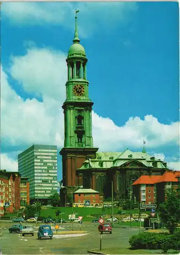 Ansichtskarte Neustadt-Hamburg VW Käfer Michaeliskirche 1972