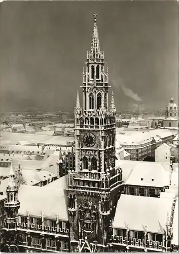 Ansichtskarte München Rathaus und Stadt im Winter 1973