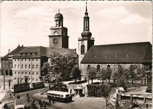 Ansichtskarte Witten (Ruhr) Marktplatz, Bus - Straßenbahn 1960