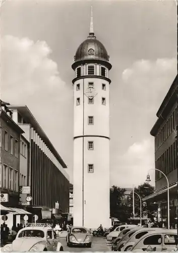 Ansichtskarte Darmstadt Weißer Rurm VW Käfer Straßenpartie 1961