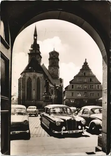 Ansichtskarte Stuttgart Schillerplatz, VW Käfer Mercedes Benz 1967