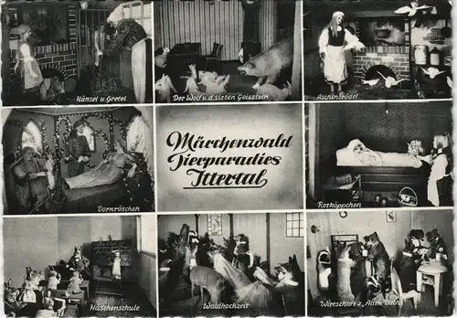 Solingen Märchenwald Weck-Ittertal Mehrbild-AK Märchen Figuren 1959