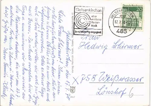 Buer-Gelsenkirchen Mehrbildkarte mit Freiheit, Rathaus, Kaiserau uvm. 1970