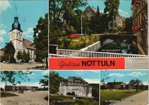 Ansichtskarte Nottuln Schule, Hospital, Nonnenbach 1978