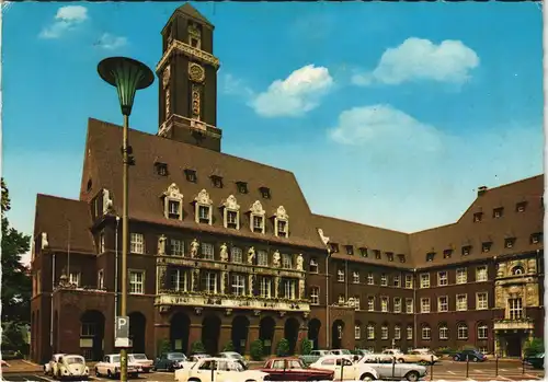 Ansichtskarte Bottrop Rathaus, VW Käfer 1972