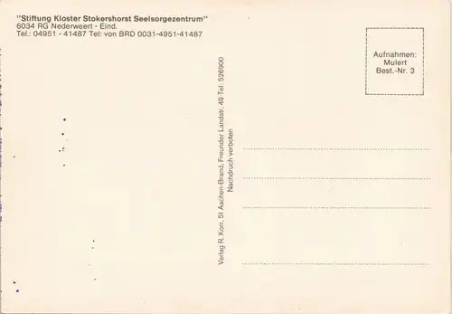 Nederweert Mehrbild-AK Stiftung Kloster Stokershorst Seelsorgezentrum 1970