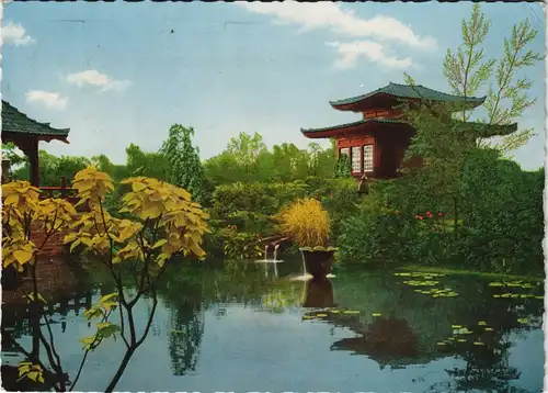 Ansichtskarte Leverkusen Motiv im Japanischen Garten der Bayer-Werke 1966
