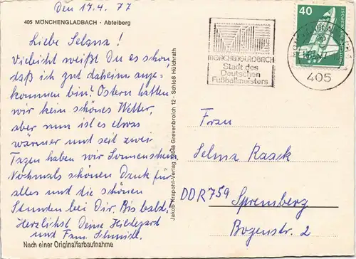 Ansichtskarte Mönchengladbach Abteiberg 1977