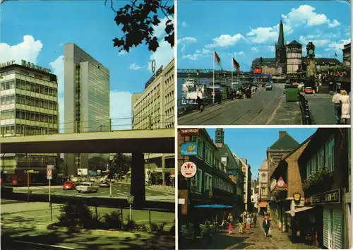 Düsseldorf Mehrbild-AK mit Altstadt, Rheinpartie, Thyssen-Hochhaus 1981