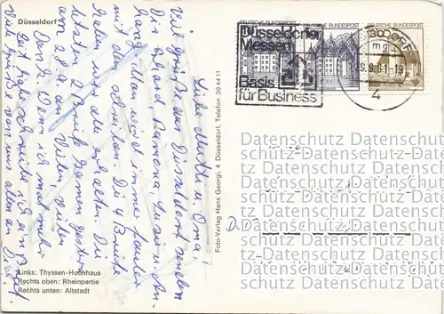 Düsseldorf Mehrbild-AK mit Altstadt, Rheinpartie, Thyssen-Hochhaus 1981