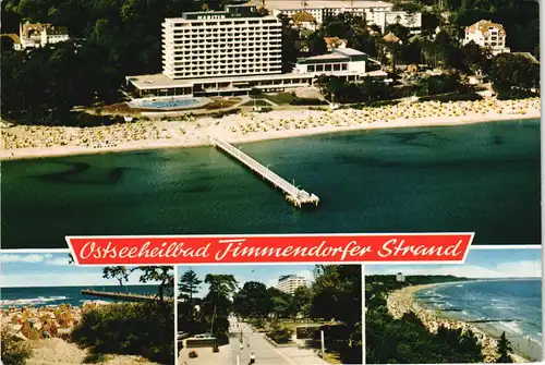 Ansichtskarte Timmendorfer Strand Mehrbild-AK ua. Luftaufnahme Strand 1970
