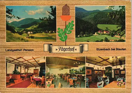 Etzenbach-Staufen im Breisgau Mehrbildkarte Landgasthof Pension Jägerhof 1975