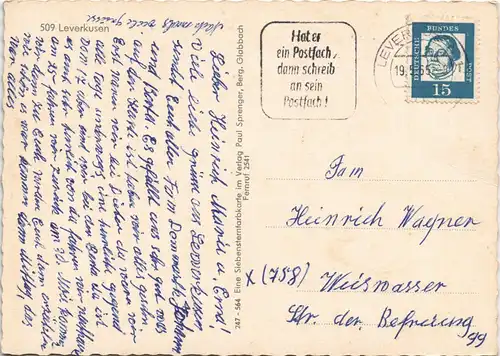 Leverkusen Mehrbild-AK mit Autobahn, Freibad, Japanischer Garten uvm. 1965