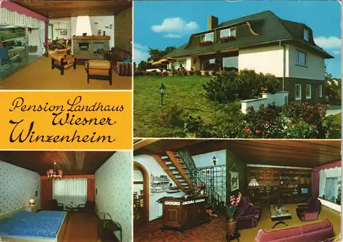 Winzenheim-Bad Kreuznach Mehrbildkarte Pension Landhaus Wiesner 1975