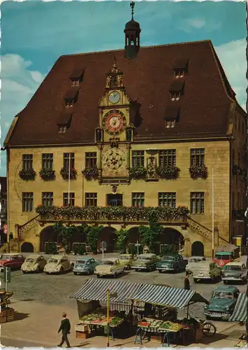 Heilbronn Rathaus, Vorplatz Autos ua. Volkswagen VW Käfer ua. Modelle 1962