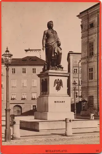 Ansichtskarte Salzburg Mozartplatz CDV 1889 Kabinettfoto