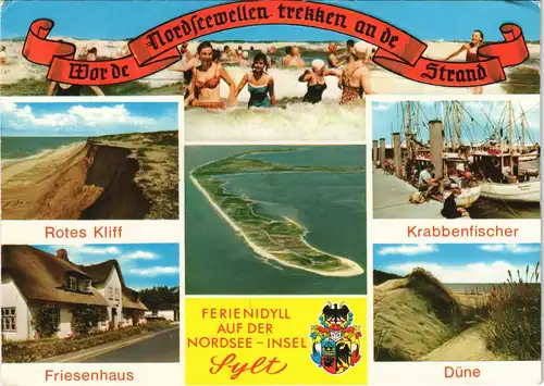 Ansichtskarte Sylt Mehrbild-AK Insel-Ansichten ua. Luftaufnahme 1988