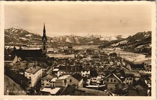 Ansichtskarte Bad Tölz Panorama-Ansicht Blick zu den Bergen 1939