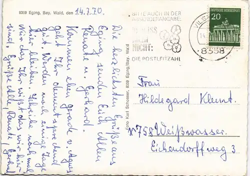 Eging Mehrbildkarte Gästehaus Passauer Hof, Duschl-Siedlung, Freibad uvm. 1970