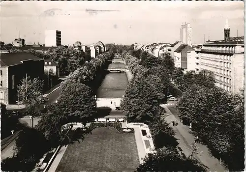 Ansichtskarte Düsseldorf Königsallee aus der Vogelschau 1964