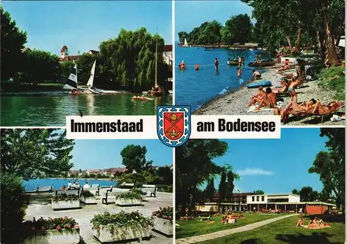 Ansichtskarte Immenstaad a. Bodensee Mehrbildkarte mit 4 Ortsansichten 1990