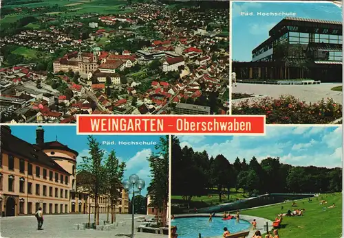 Weingarten (Baden) Mehrbild-AK Ortsansichten, Luftaufnahme, Hochschule uvm. 1983
