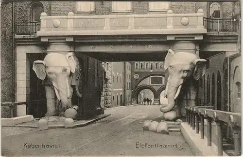 Postcard Kopenhagen København Elefanttaarnet - Straße 1917