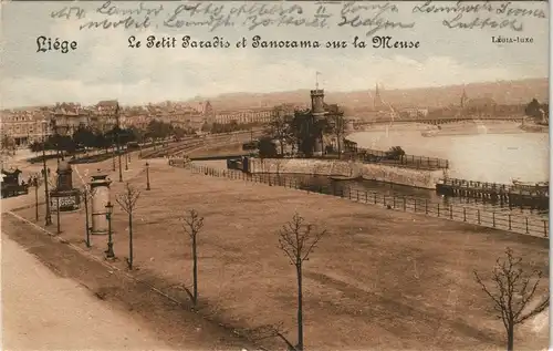 Lüttich Luik Lîdje Le Petit Paradis et Panorama sur la Meuse 1915