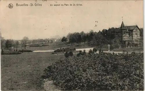 Postkaart Saint-Gilles Parc - Feldpoststempel Kriegslazarett Brüssel 1916