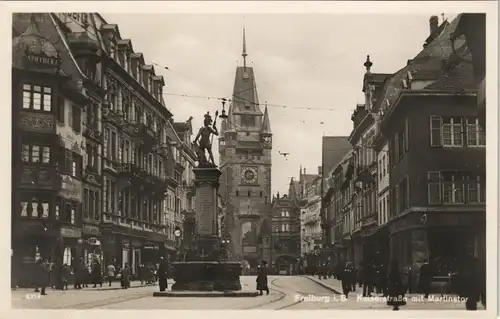 Ansichtskarte Freiburg im Breisgau Kaiserstraße, Geschäfte - Fotokunst 1931
