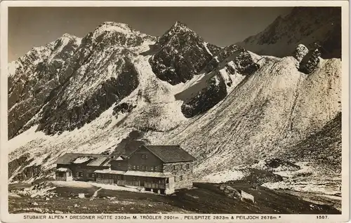 Ansichtskarte Sölden (Ötztal) Alpen Fletscher Glacis Dresdener Hütte 1930