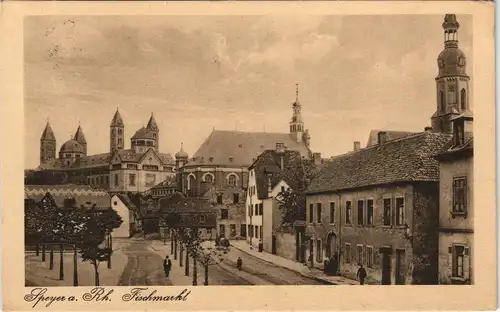 Ansichtskarte Speyer Partie am Fischmarkt 1942