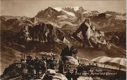 Ansichtskarte Arth SZ Rigi Kulm Blick gegen Mythen und Glärnisch 1935