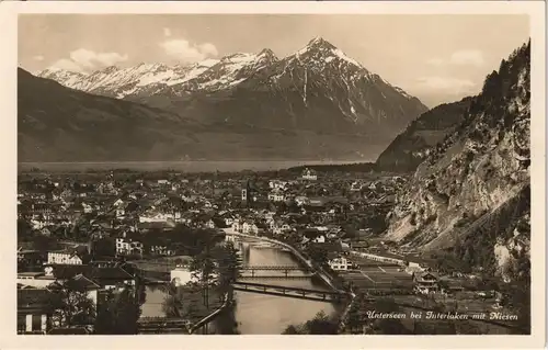Ansichtskarte Interlaken Totale - Unterseen 1930