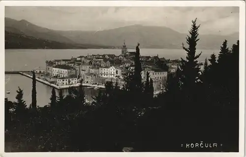 Postcard Korčula Curzola Korkyra Blick auf die Altstadt 1932