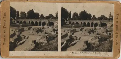 Rom Roma Il Palatino cas di Romolo CDV Kabinettfoto 1881 3D/Stereoskopie