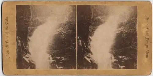 Hirschberg Schlesien Zackelfal  Riesengebirge Kabinettfoto 1880 Stereoskopie
