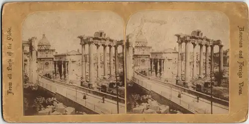 Rom Roma Foro Romano / Forum Romanum - CDV Kabinettfoto 1881 3D/Stereoskopie