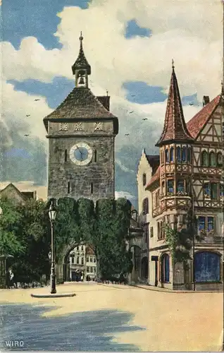 Ansichtskarte Konstanz Schnetztor, Straßenpartie - Künstlerkarte 1912