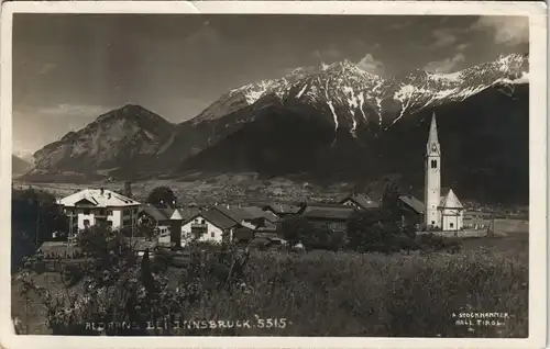 Ansichtskarte Aldrans Stadtpartie gel. Landpoststempel 1929