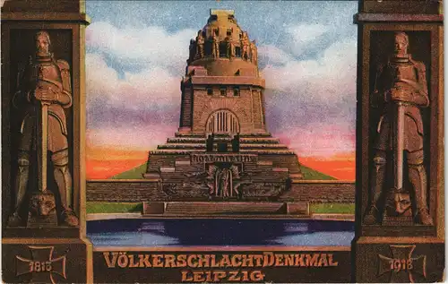 Ansichtskarte Leipzig Völkerschlachtdenkmal, Künstlerkarte 100 Jahre 1913