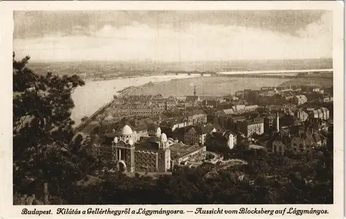 Budapest Kilátás a Gellérthegyről a Lágymányosra. Blocksberg  Lágymányos. 1928