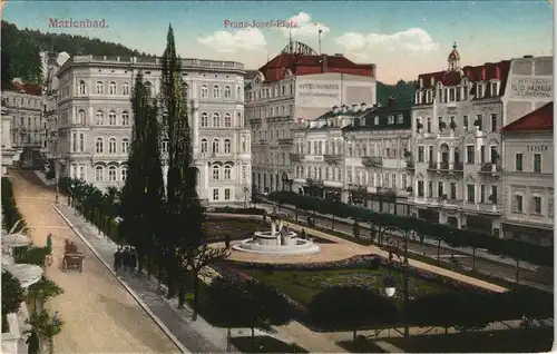 Postcard Marienbad Mariánské Lázně Franz Josephs-Platz 1911