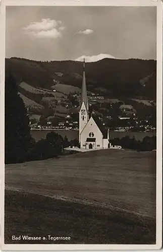 Ansichtskarte Bad Wiessee Kirche und Stadt 1934