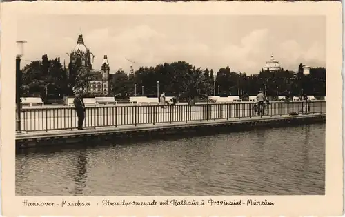 Döhren-Wülfel-Hannover Strandpromenade mit Rathaus u. Provinzial- Museum 1934