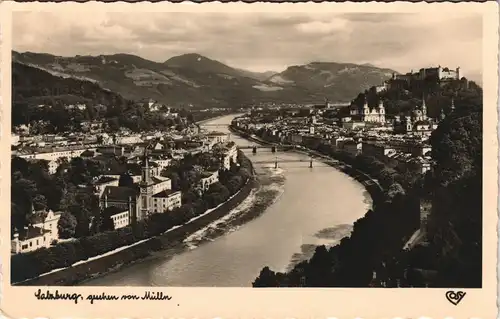 Ansichtskarte Salzburg Panorama-Ansicht 1940   im 2. Weltkrieg Feldpost gelaufen