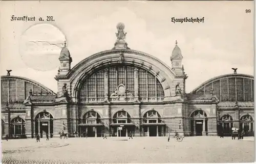 Ansichtskarte Frankfurt am Main Hauptbahnhof, gelaufen 1913