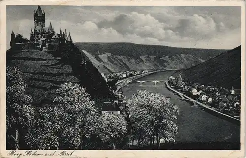 Ansichtskarte Cochem Kochem Burg, Baumbüte - Stadt 1938