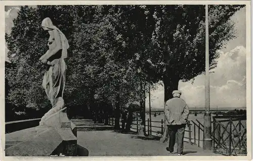 Ansichtskarte Offenbach (Main) In den Anlagen Statue 1941